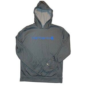 Carhartt Force Hoodie Youth 18-20 (Adult Small) Blue Logo Thumb Holes